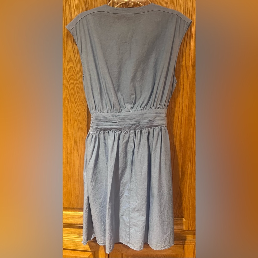 ZARA Knotted Tie Front Sleeveless Shirt Dress Tunic Light Blue Size XS - Picture 11 of 14